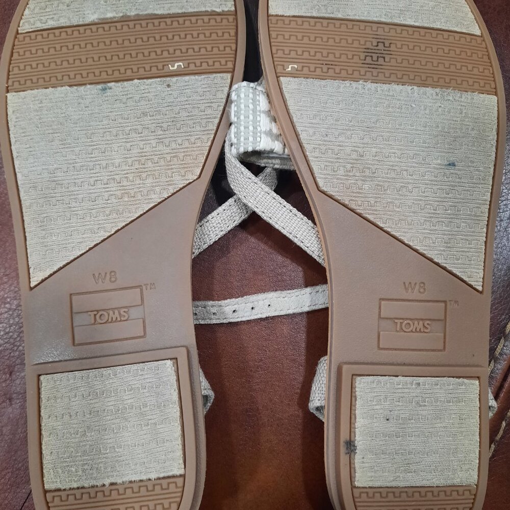 Toms Sandals Womens Lexie Thong Slingback Adjustable Strap Beige Sz 8 - Picture 5 of 5